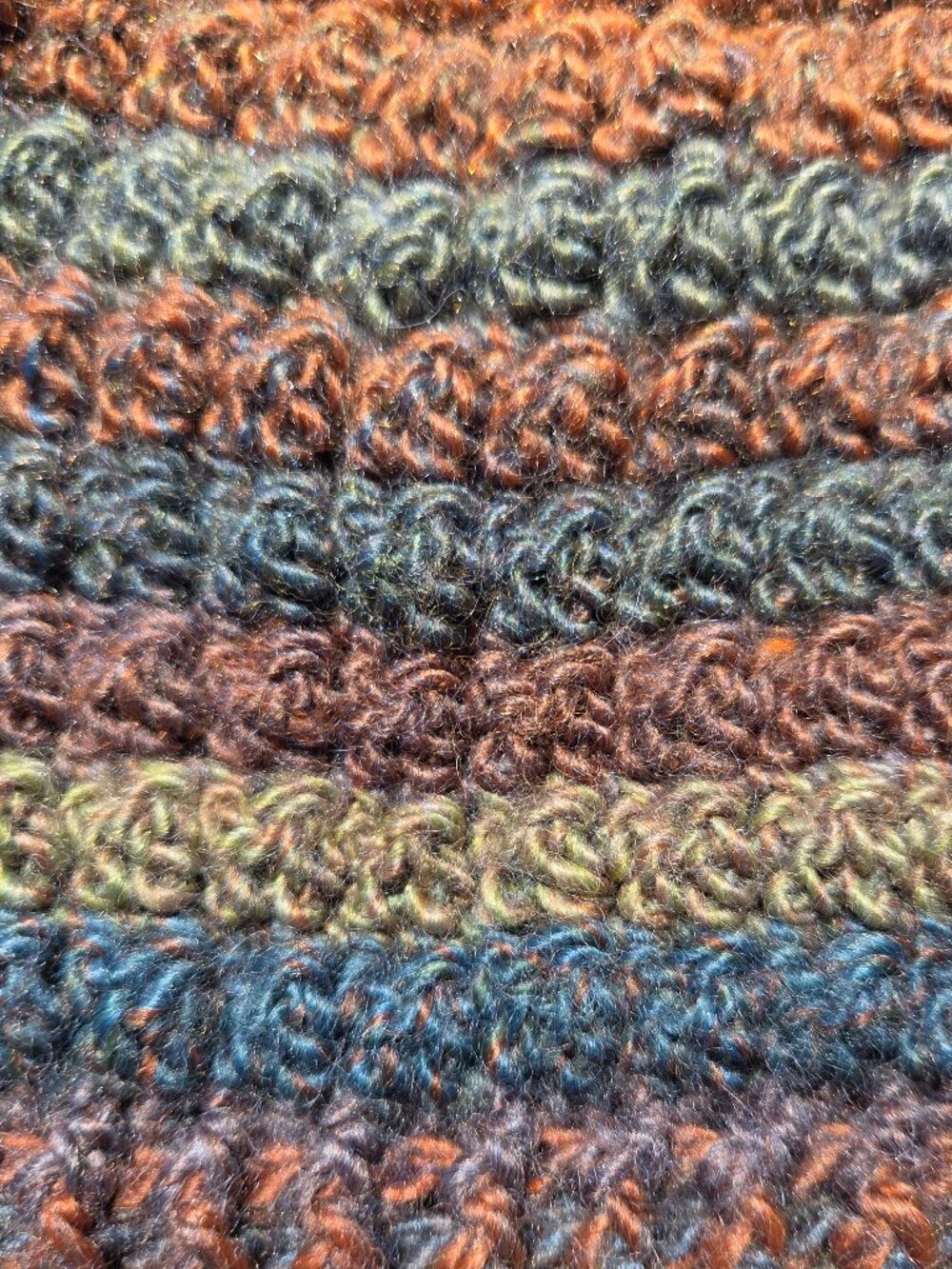 Artisan Handmade Crochet Wool Blend Unisex "Mossy Pebbles" Cozy Boho Beanie Hat - Picture 5 of 6